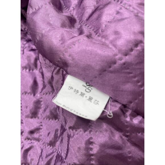 Yiteer Lisha 42 Coat Long Furr Collared Toggle Purple Jacket Womens small sizing - Picture 14 of 16